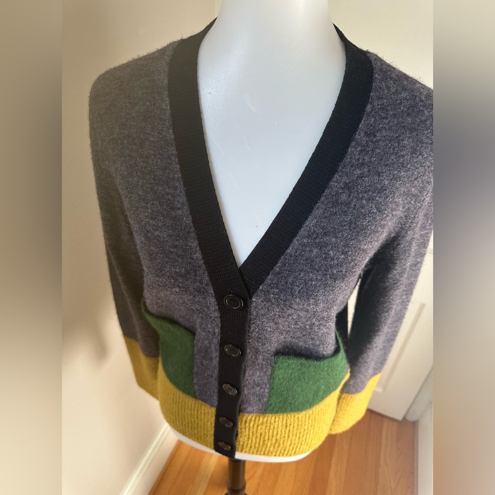 COS Multicolor Color Block V-Neck Cardigan - Picture 3 of 10